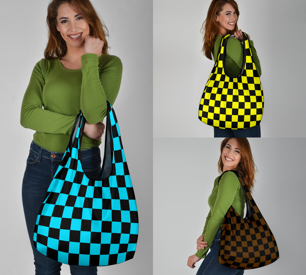 Racing Checkered Grocery Bags
