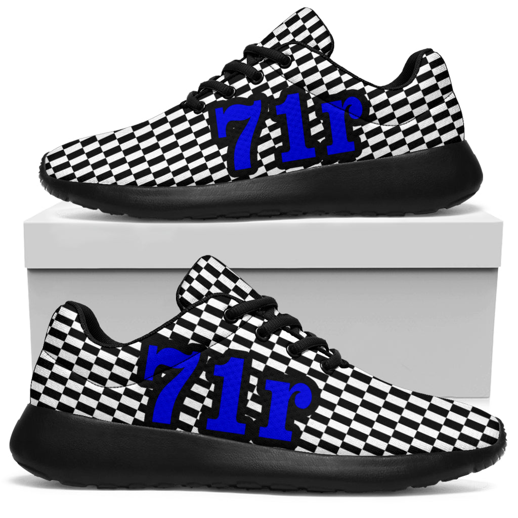 Racing Sneakers Checkered Flag Number 71r Blue