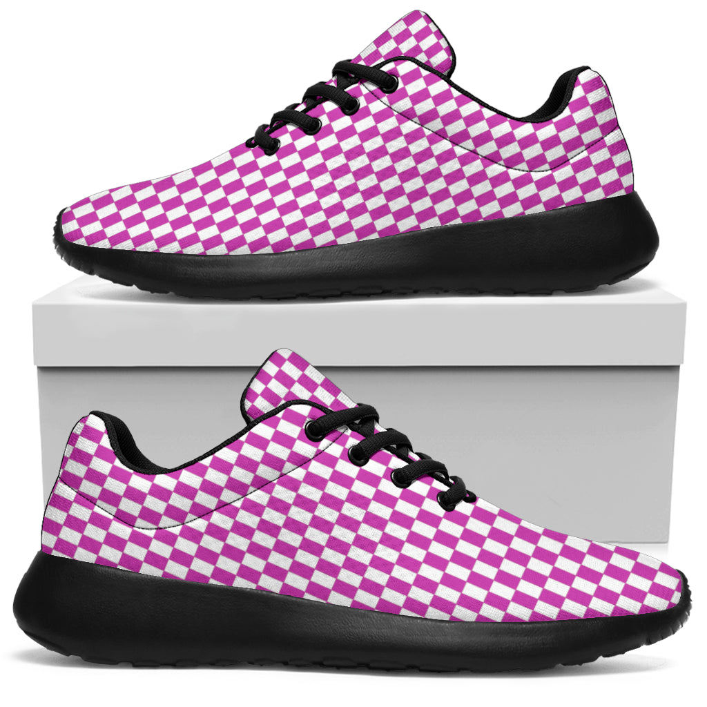 Racing Pink Checkered Flag Sneakers Black