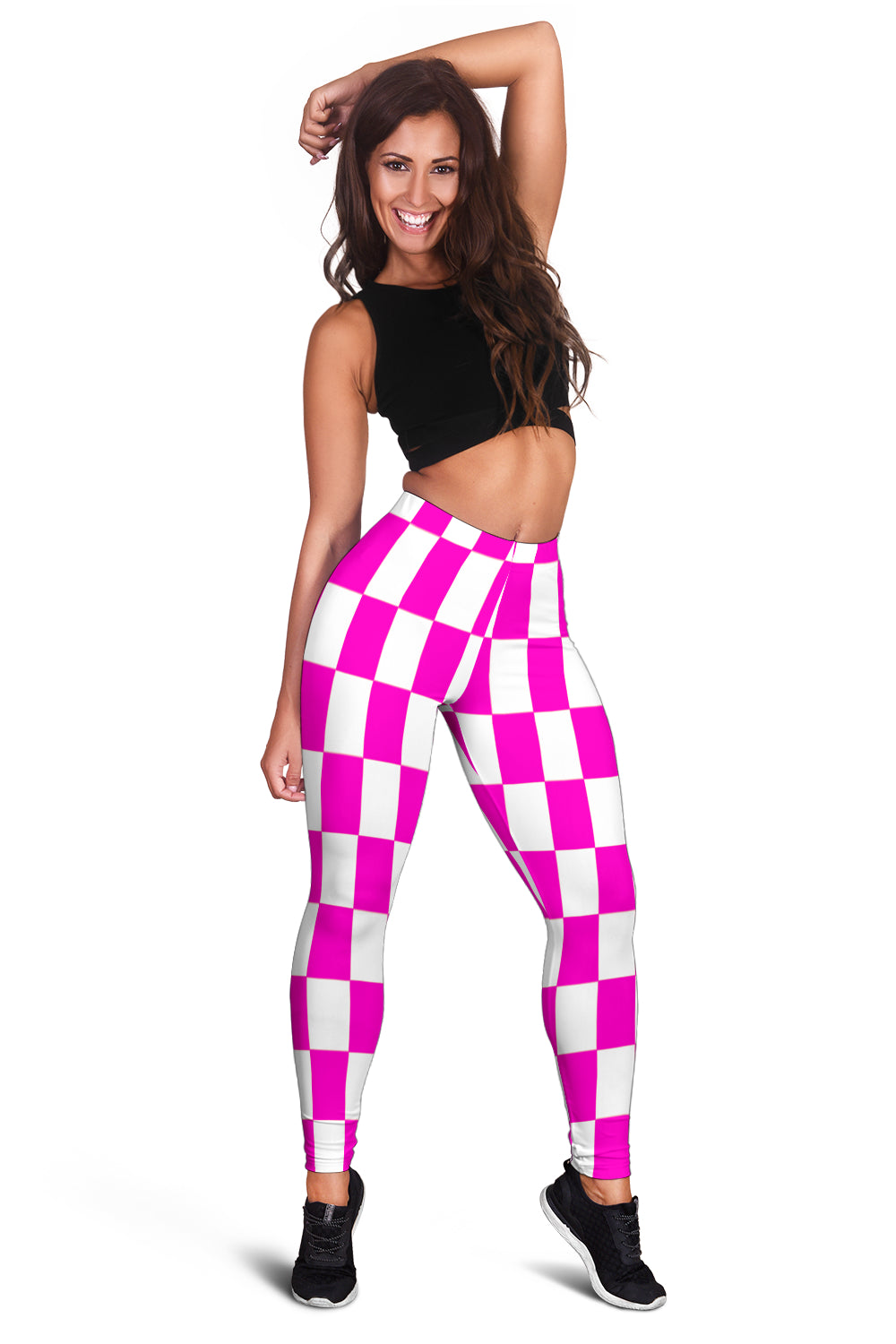 Racing Pink Checkered Leggings