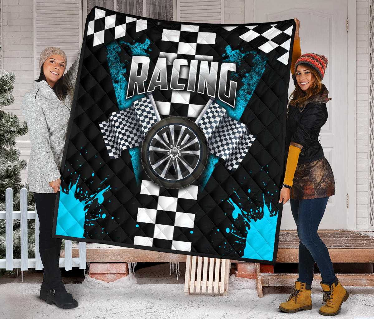 Racing Premium Quilt Carolina Blue