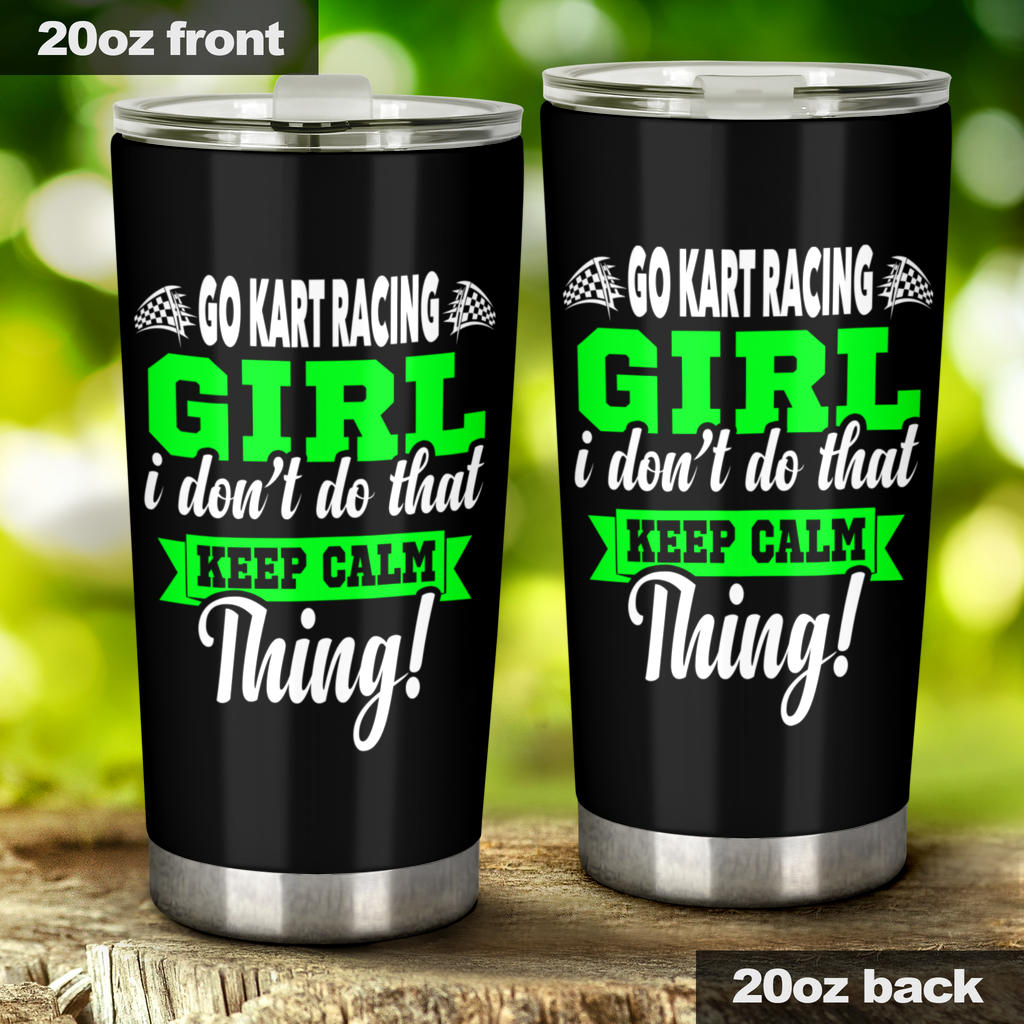 go kart racing girl tumbler