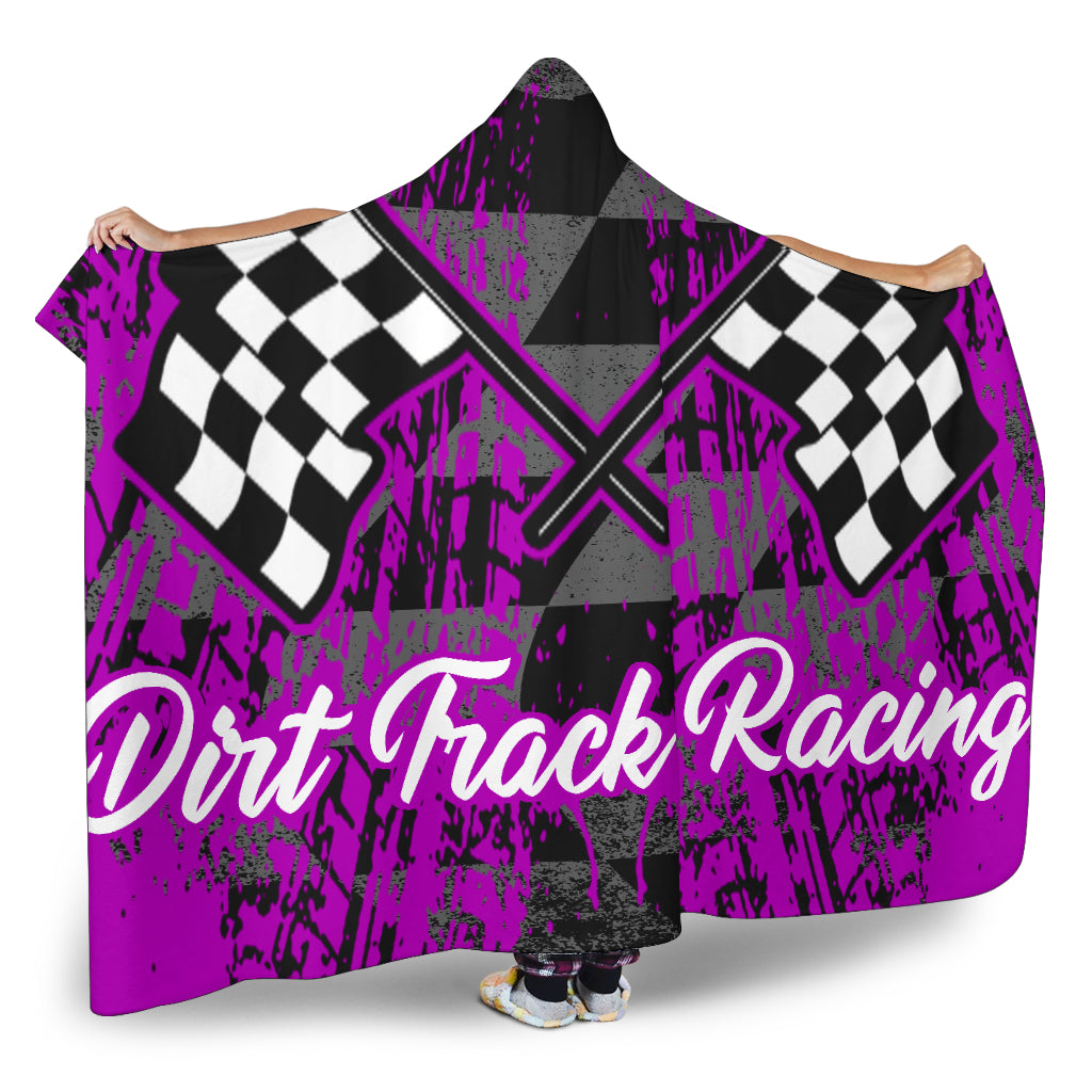 Dirt Racing Hooded Blanket Pink