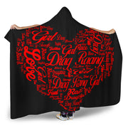 Drag Racing Girl heart hooded blanket