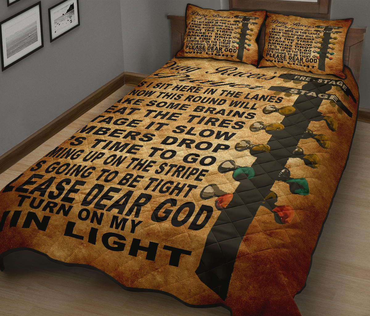 Drag Racer's Prayer Quilt Bed Set