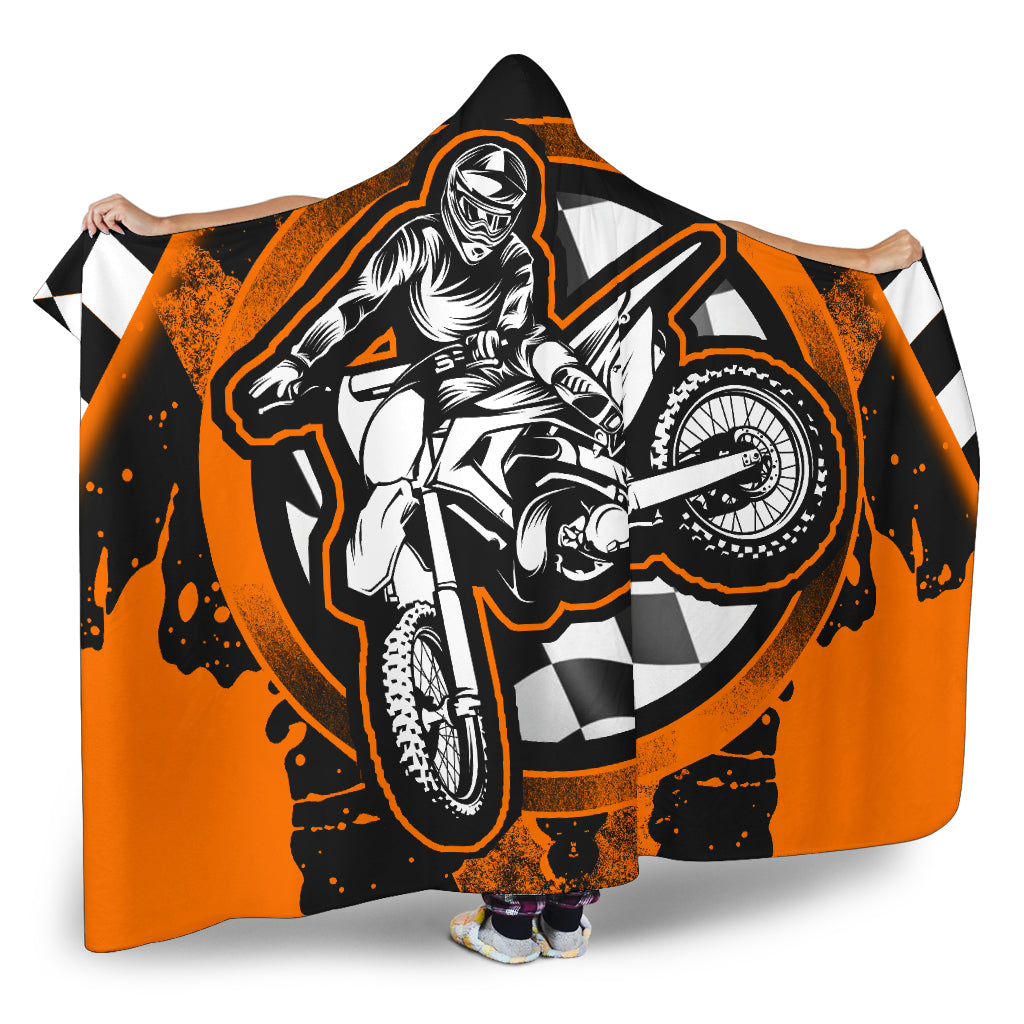 Dirt Bike Racing Hooded Blanket