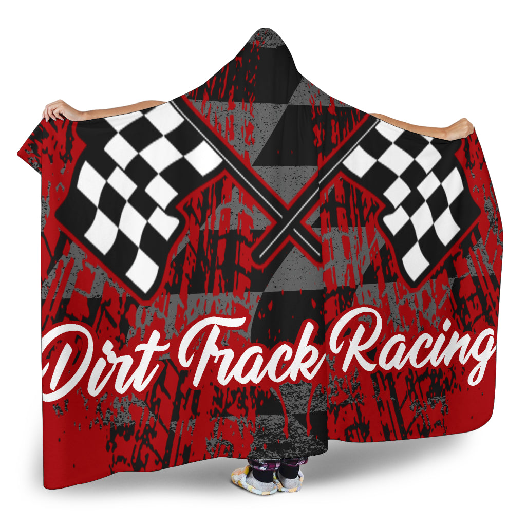 Dirt Racing Hooded Blanket red