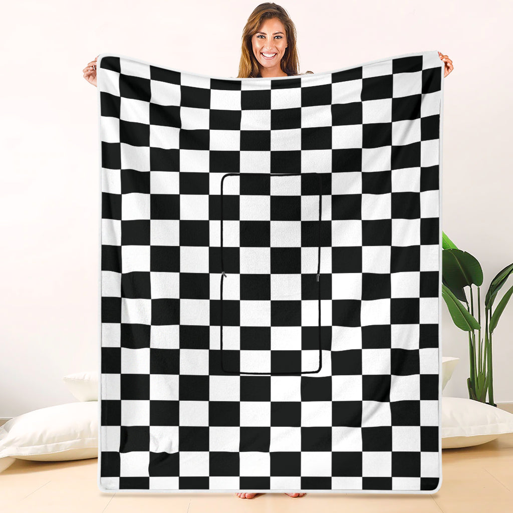 Racing Checkered Flag Pillow Blanket