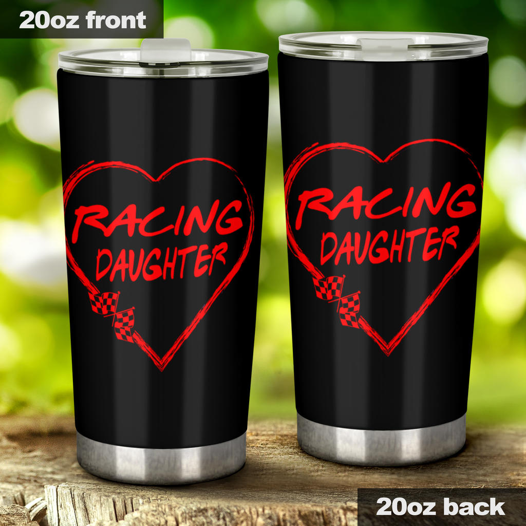 Racing Daughter Heart Tumbler