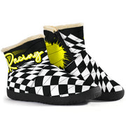 Racing Checkered Cozy Winter Boots