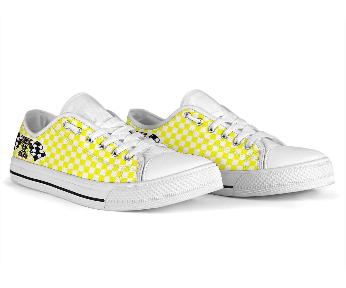 Drag Racing Yellow Flag Low Tops White