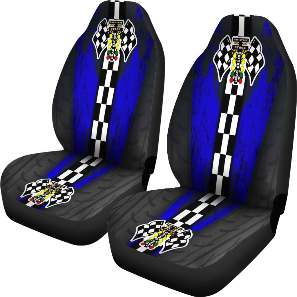 Drag Racing Seat Covers Blue (Set of 2)
