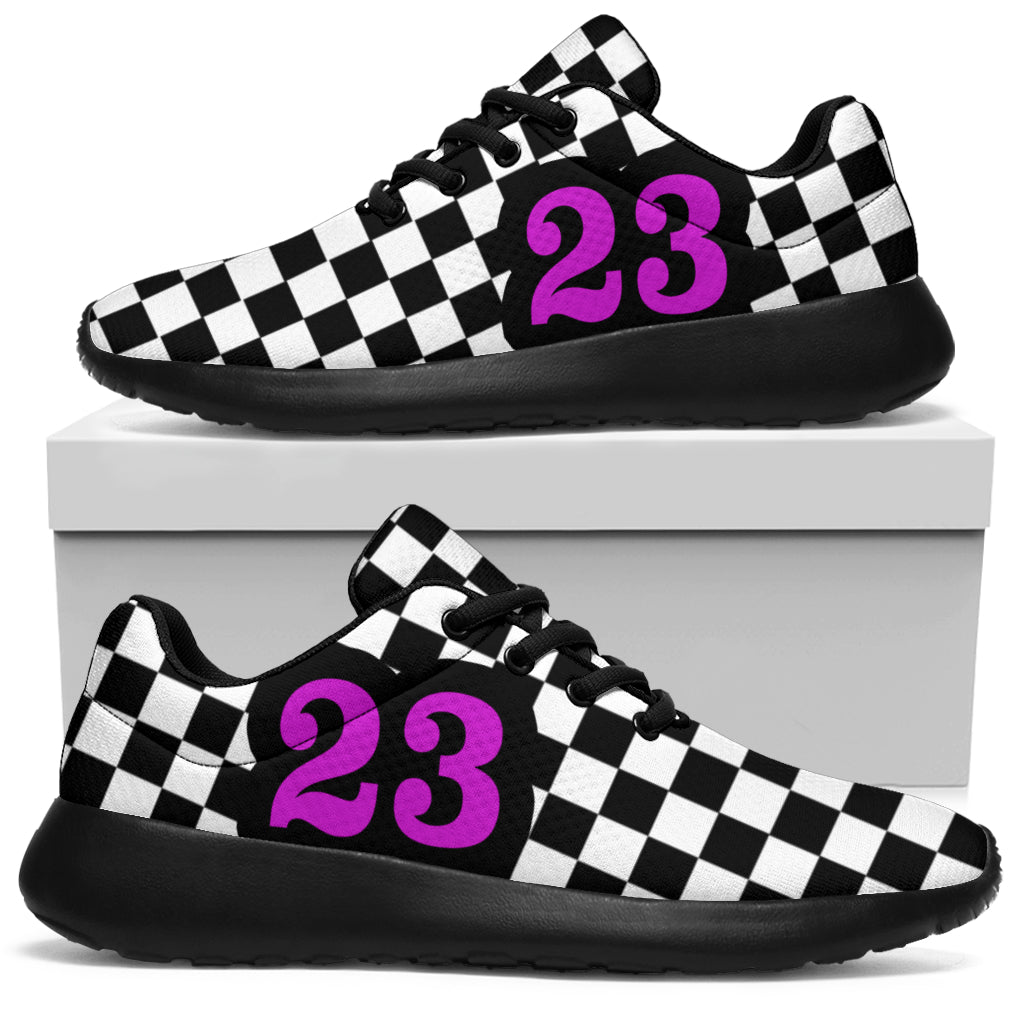 custom racing sneakers Number 23 pink