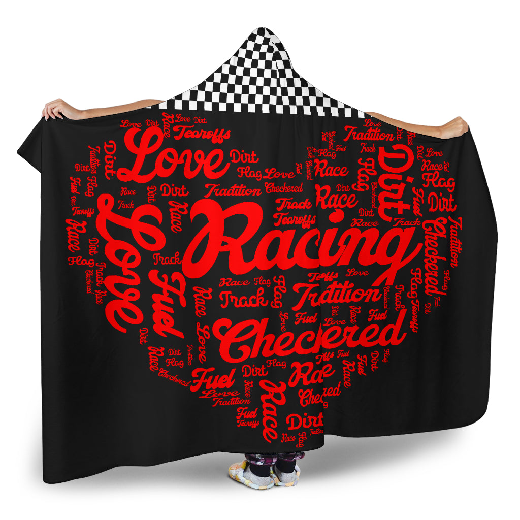 Love Dirt Track Racing Hooded Blanket