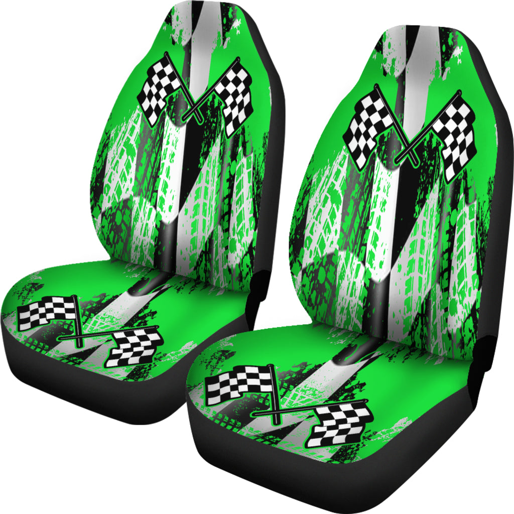 Racing Seat Covers New Green (Set of 2)