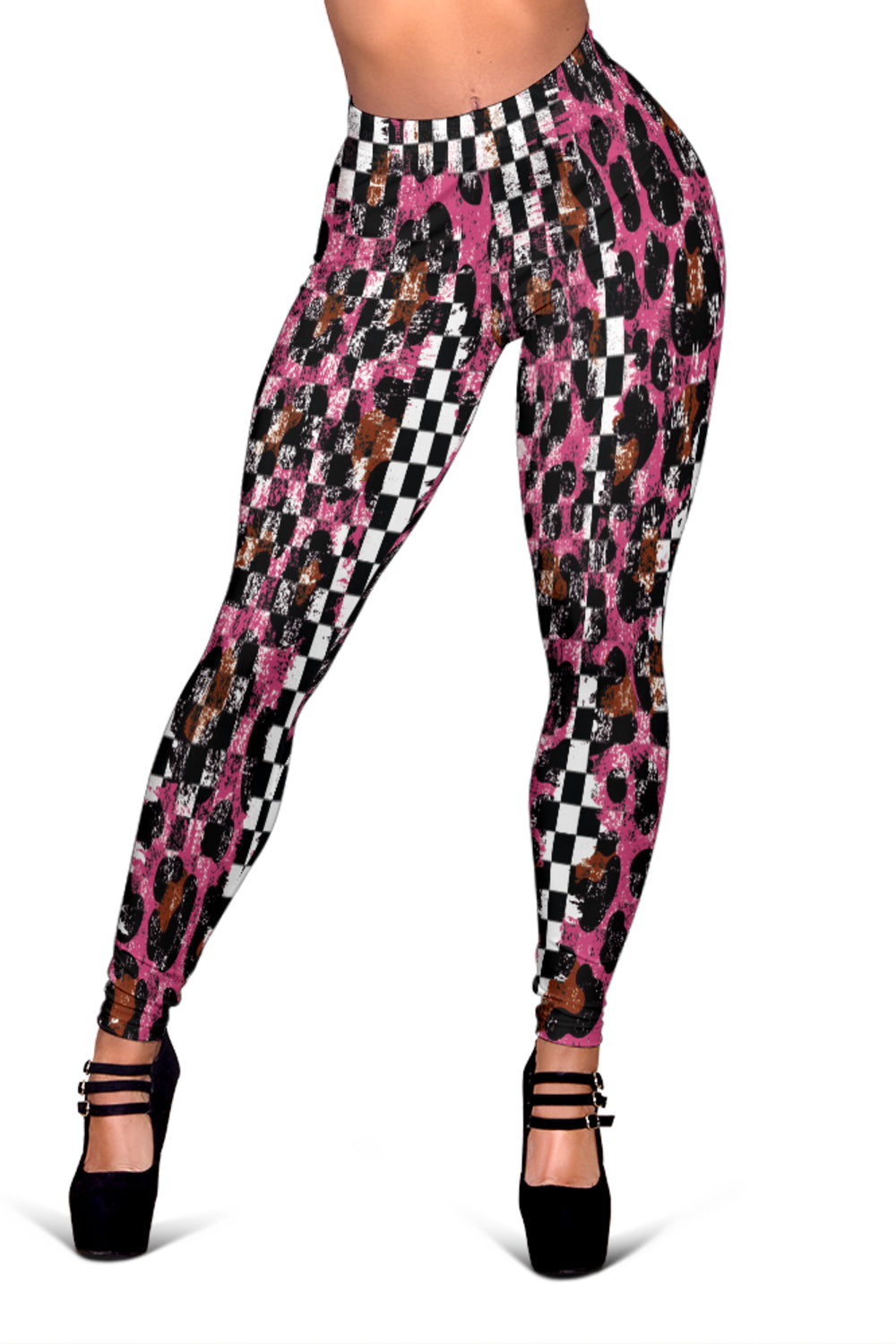 Racing Leopard Checkered Leggings