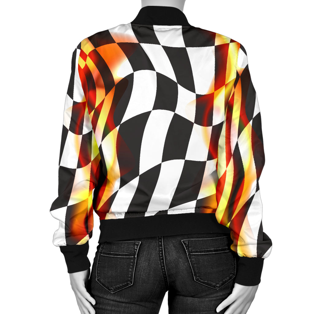 Racing Flag Of Flame bomber jacket