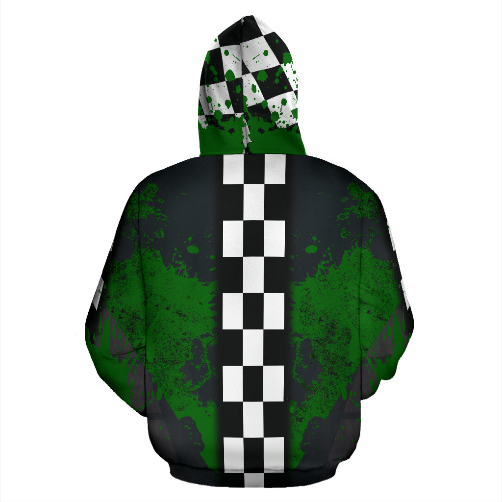 Racing All Over Print Hoodie New Green