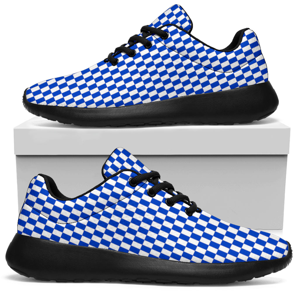 Racing Blue Checkered Flag Sneakers Black