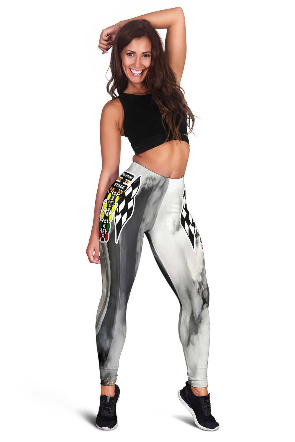 Drag Racing Burning Rubber Leggings