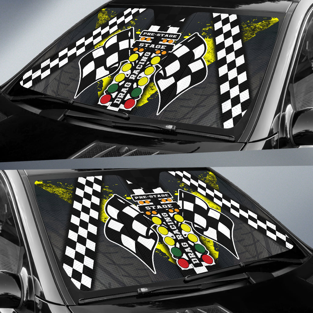 Drag Racing Windshield Sun Shade Yellow (ABOUT 2 WEEKS DELIVERY)