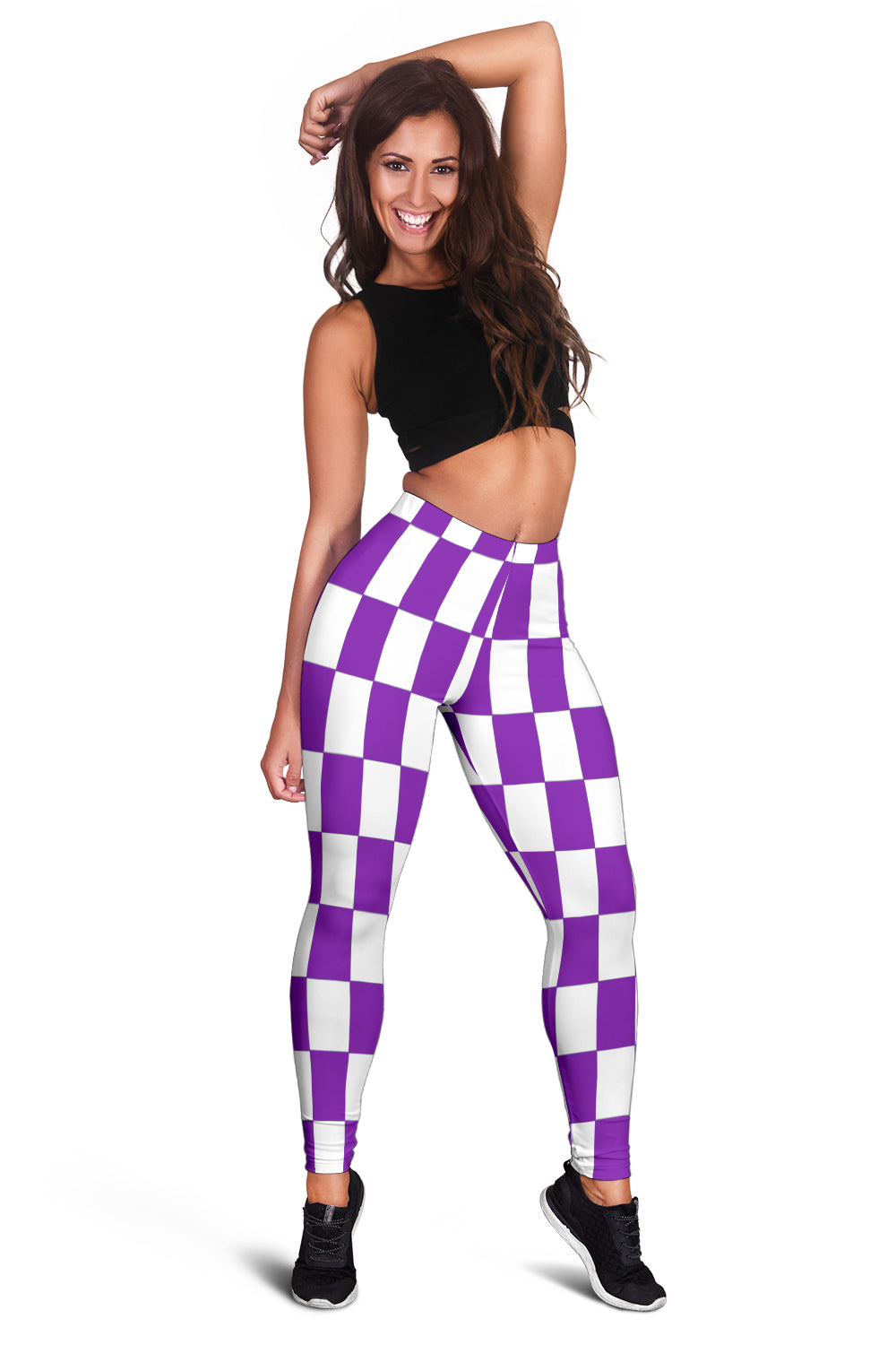 Racing Purple Checkered Leggings