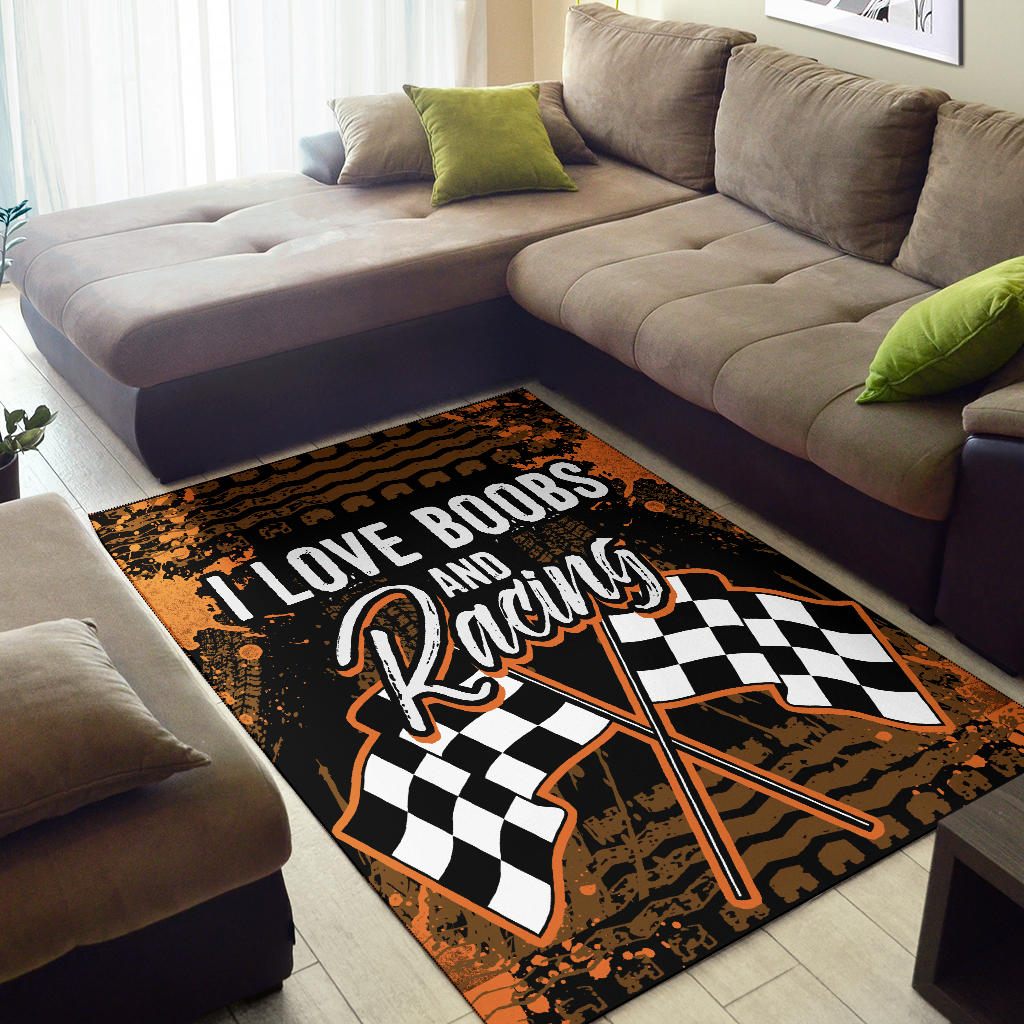 I Love Boobs And Racing Rug