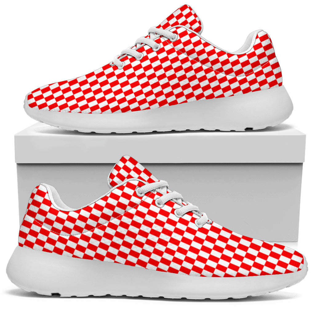 Racing Red Checkered Flag Sneakers White
