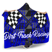 Dirt Track Racing Hooded Blanket blue