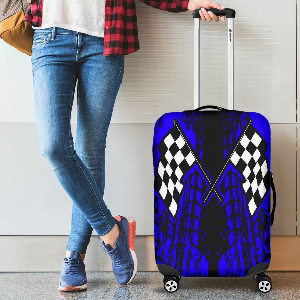 Dirt Racing Luggage Cover Blue
