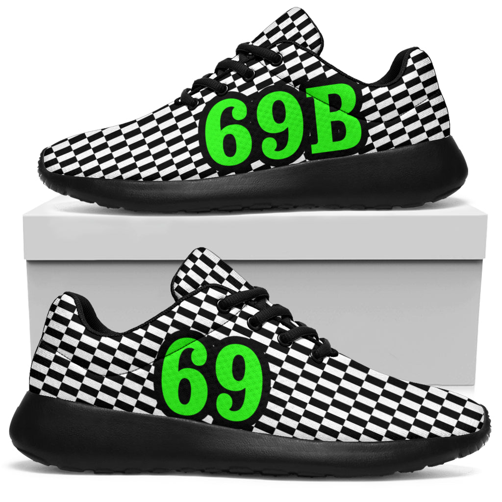 Racing Sneakers Checkered Flag Number 69 McMillion