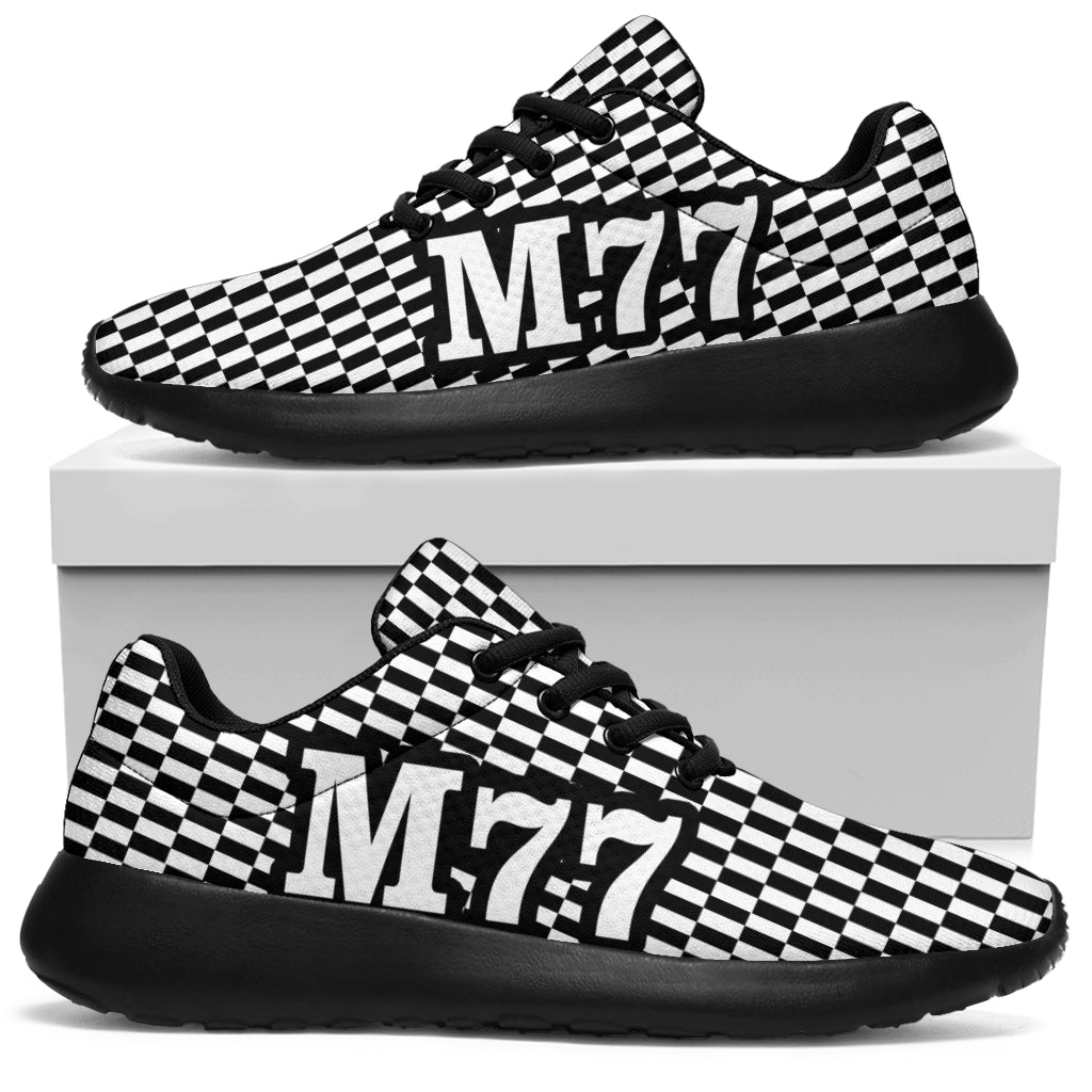 Racing Sneakers Checkered Flag Number M77