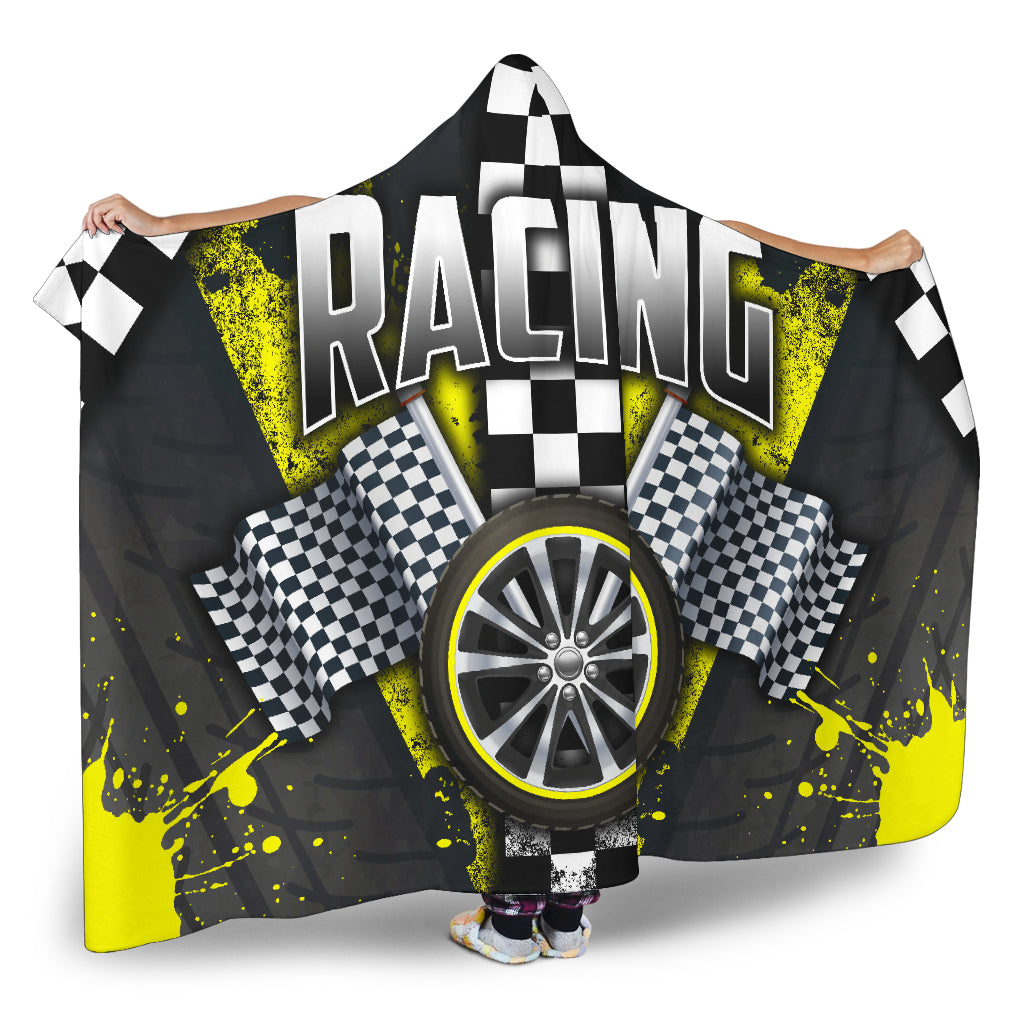Racing Hooded Blanket Yellow!