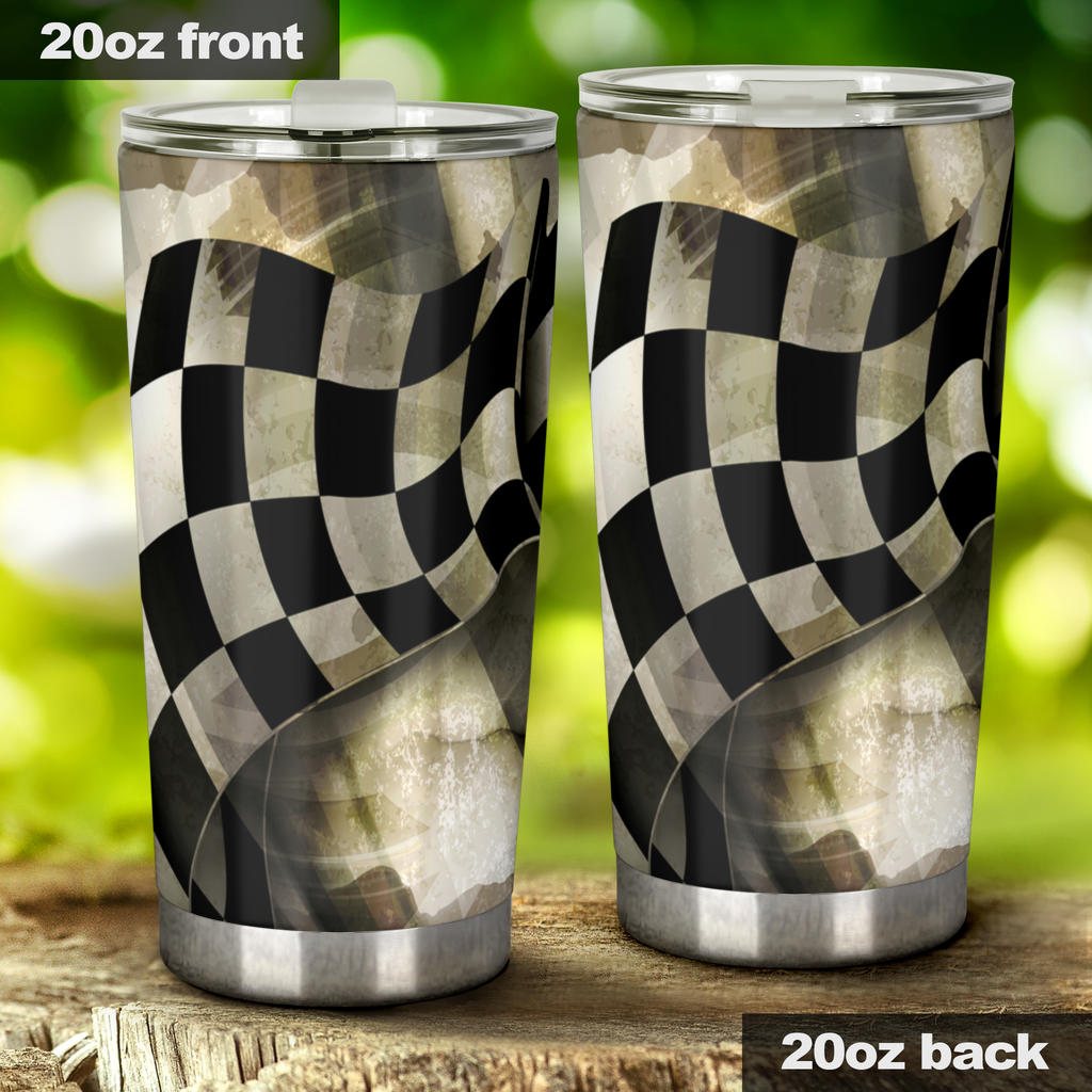 Race Wife Checkered Flag Tumbler