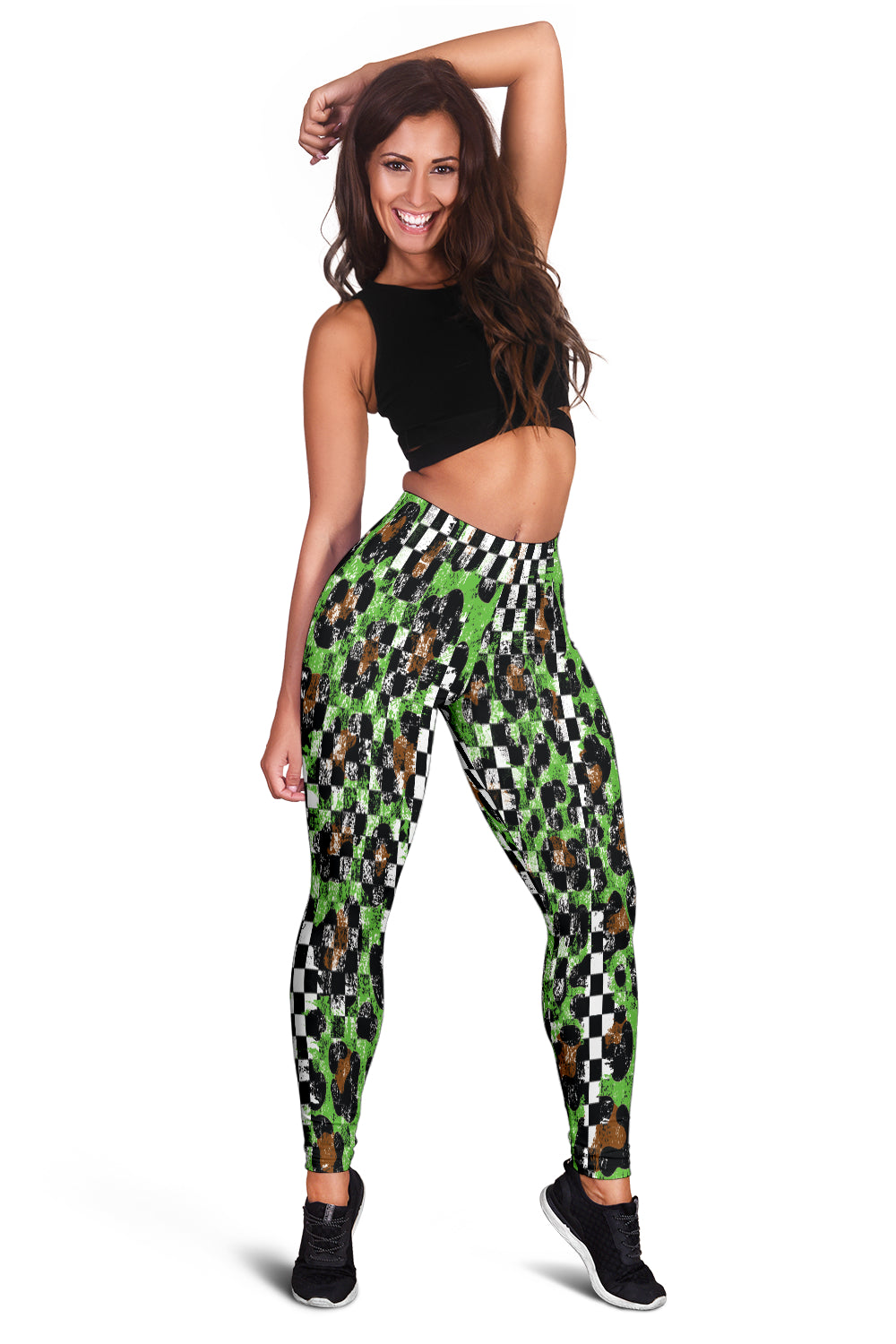 Racing Leopard Checkered Leggings