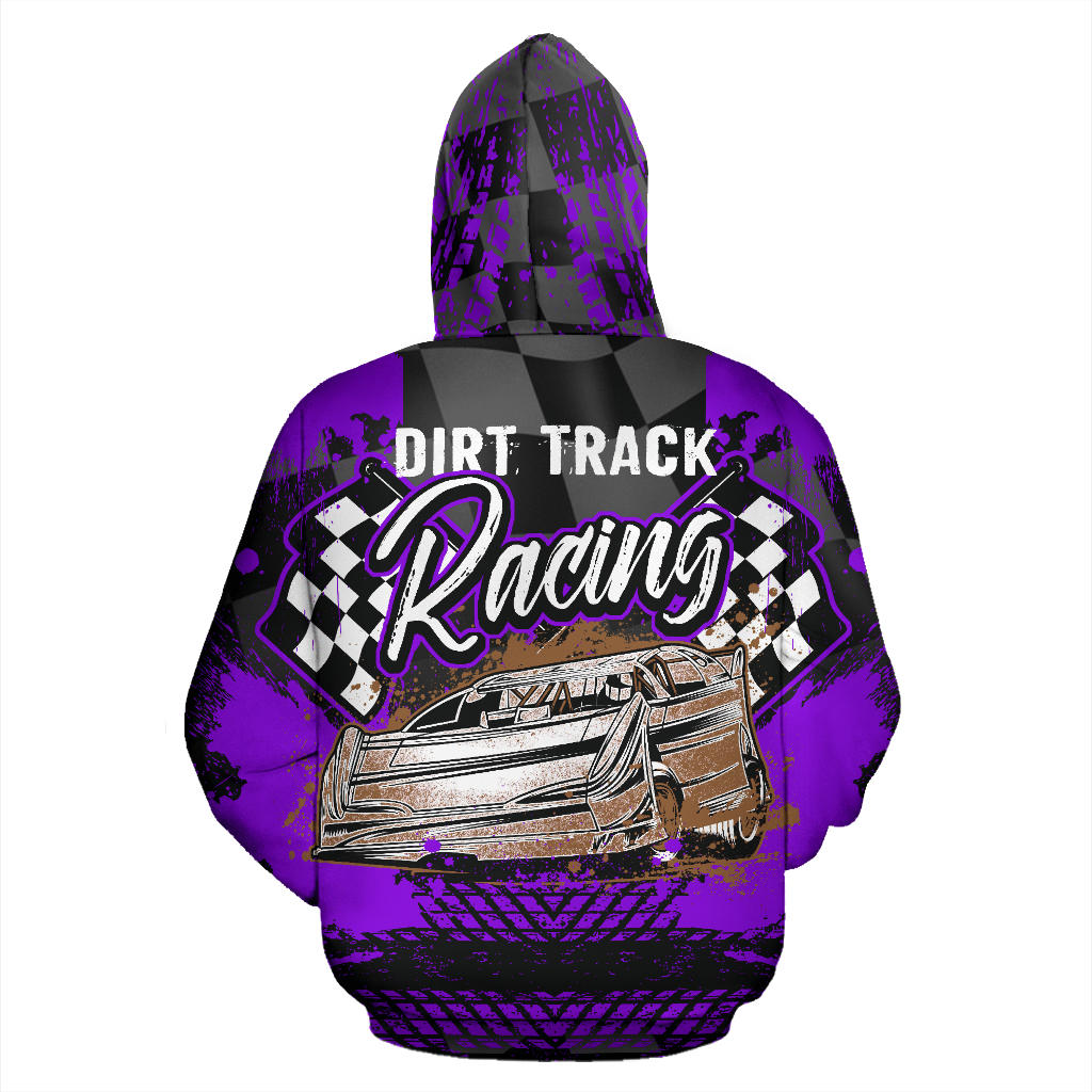 Dirt Track Racing All Over Print Hoodie Purpule!