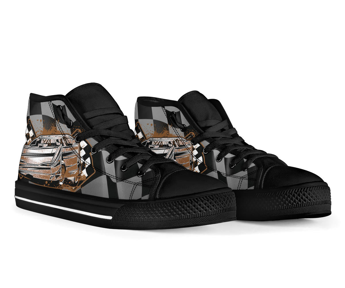 Racing Checkered High Tops Late Model Black