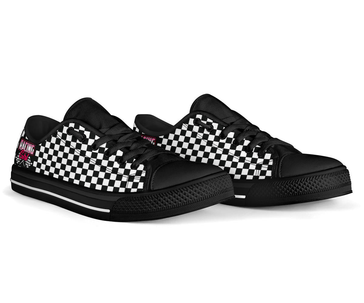 Racing Girl Checkered Low Tops