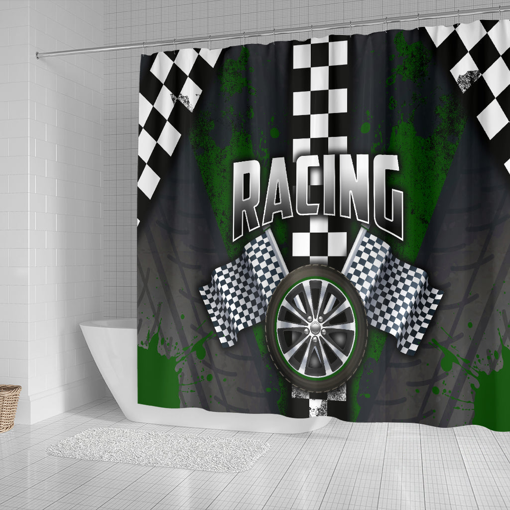 Racing Shower Curtain Green