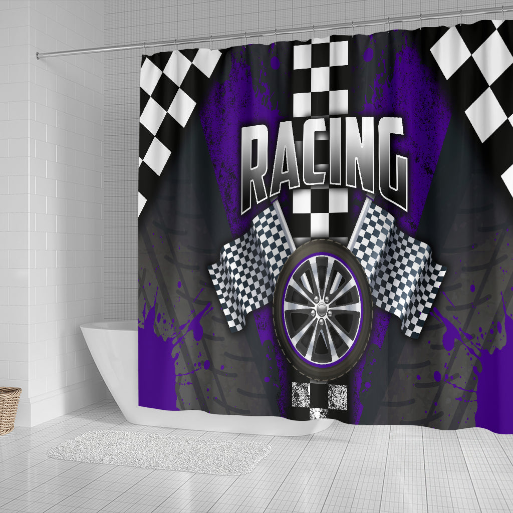 Racing Shower Curtain Purple