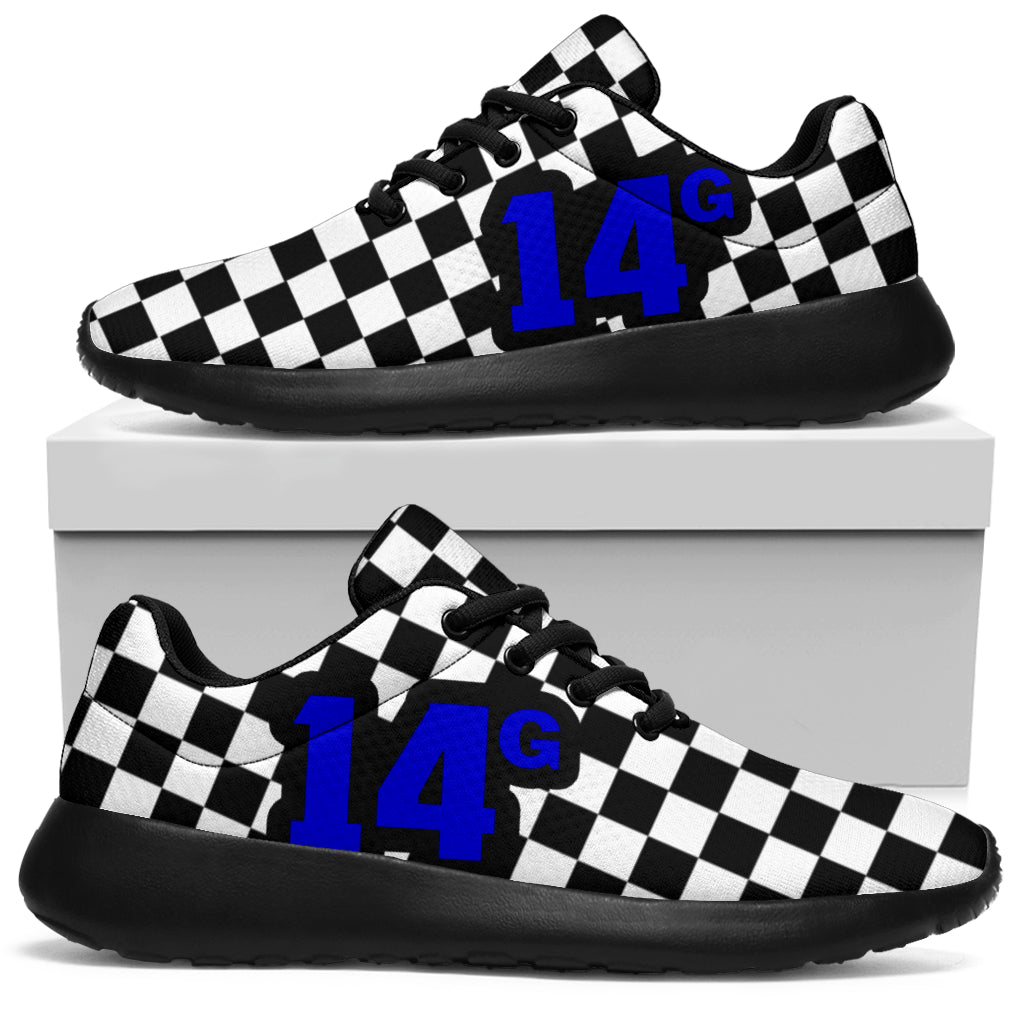 Custom racing sneakers Number 14g Blue