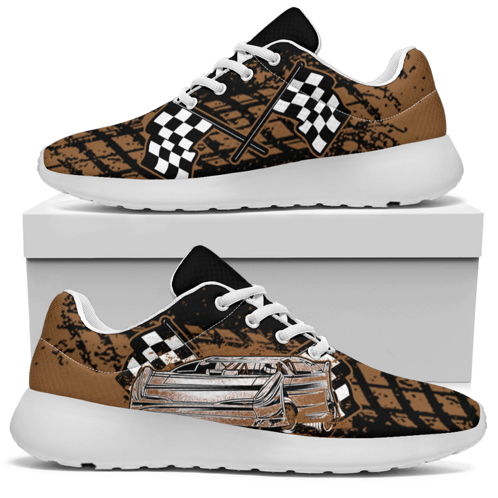 Dirt Racing Muddy Late Model Sneakers White