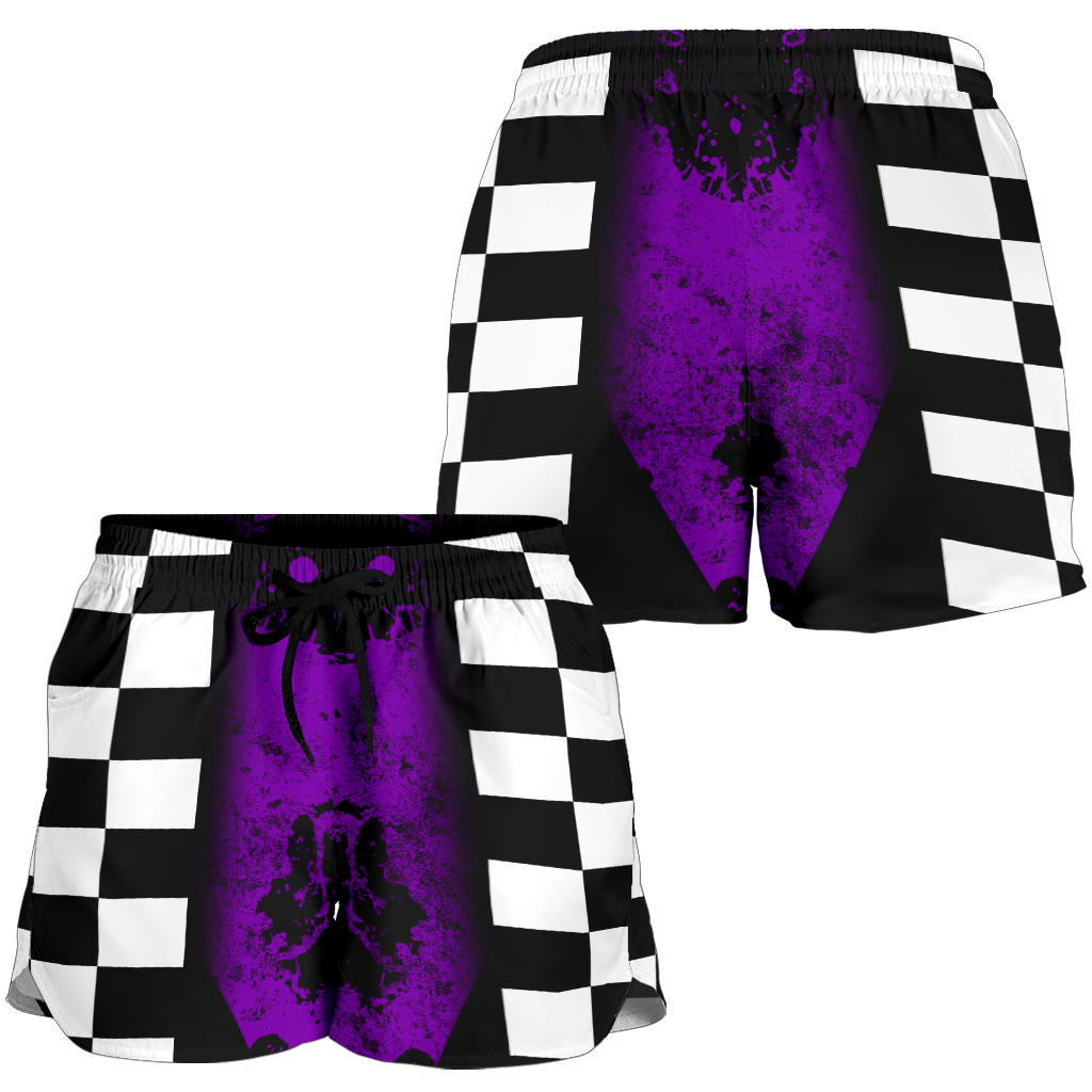 Racing Flag Women's Shorts Purple