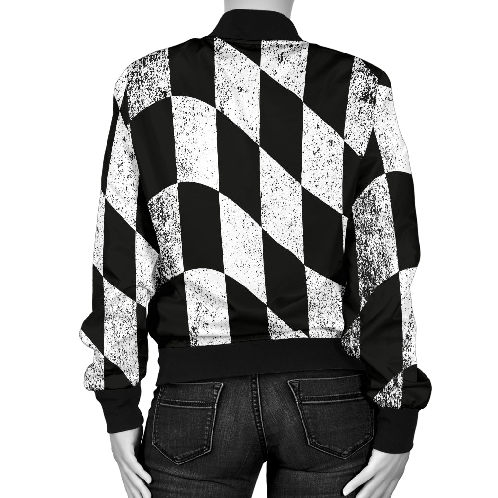 Racing Dirty Checkered Women's Bomber Jacket