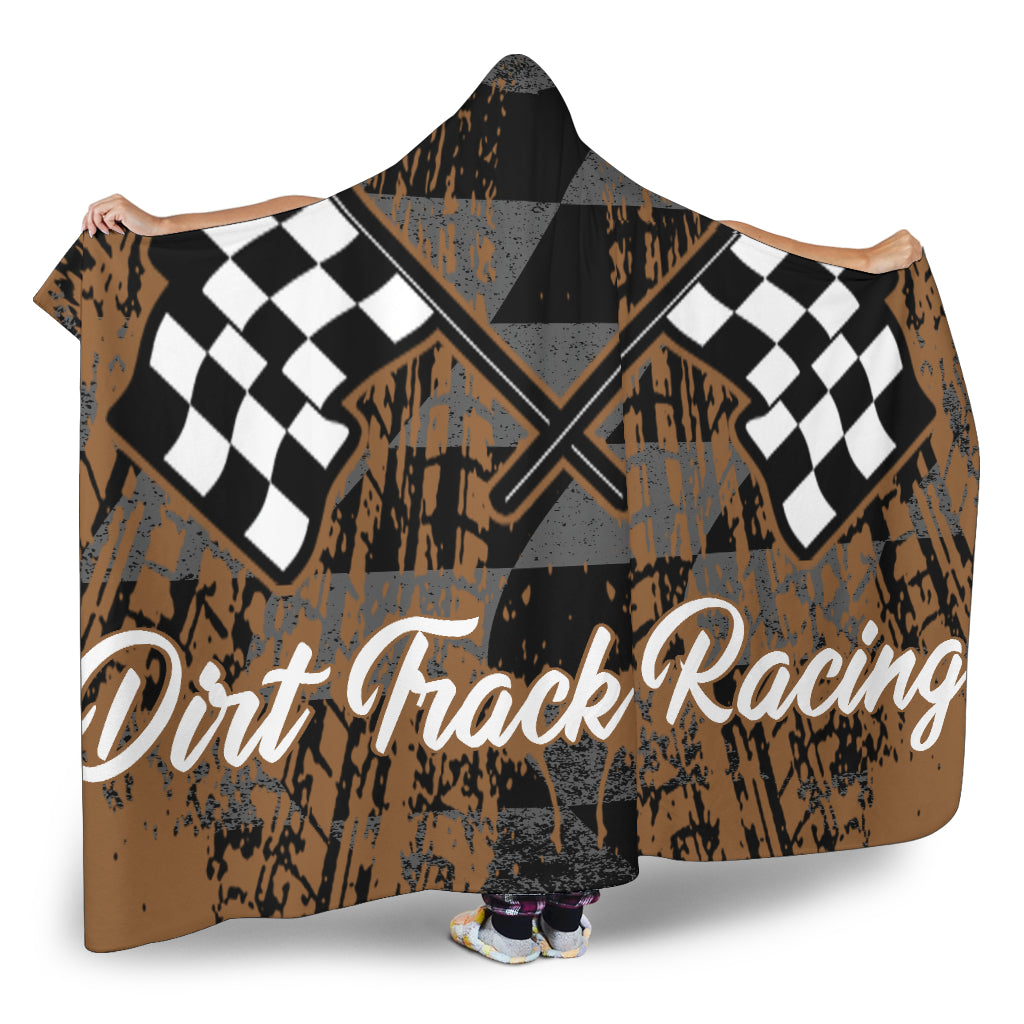 Dirt Racing Hooded Blanket muddy