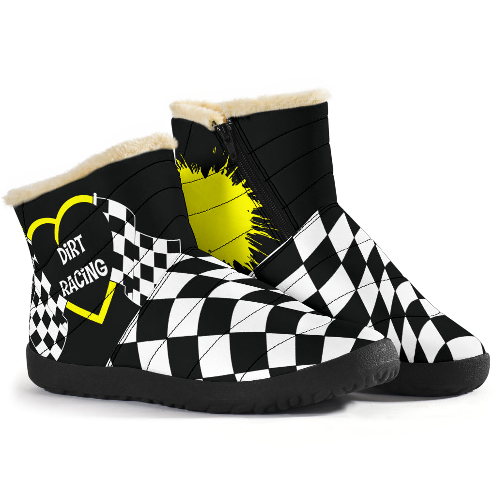 Dirt Racing Heart Cozy Winter Boots