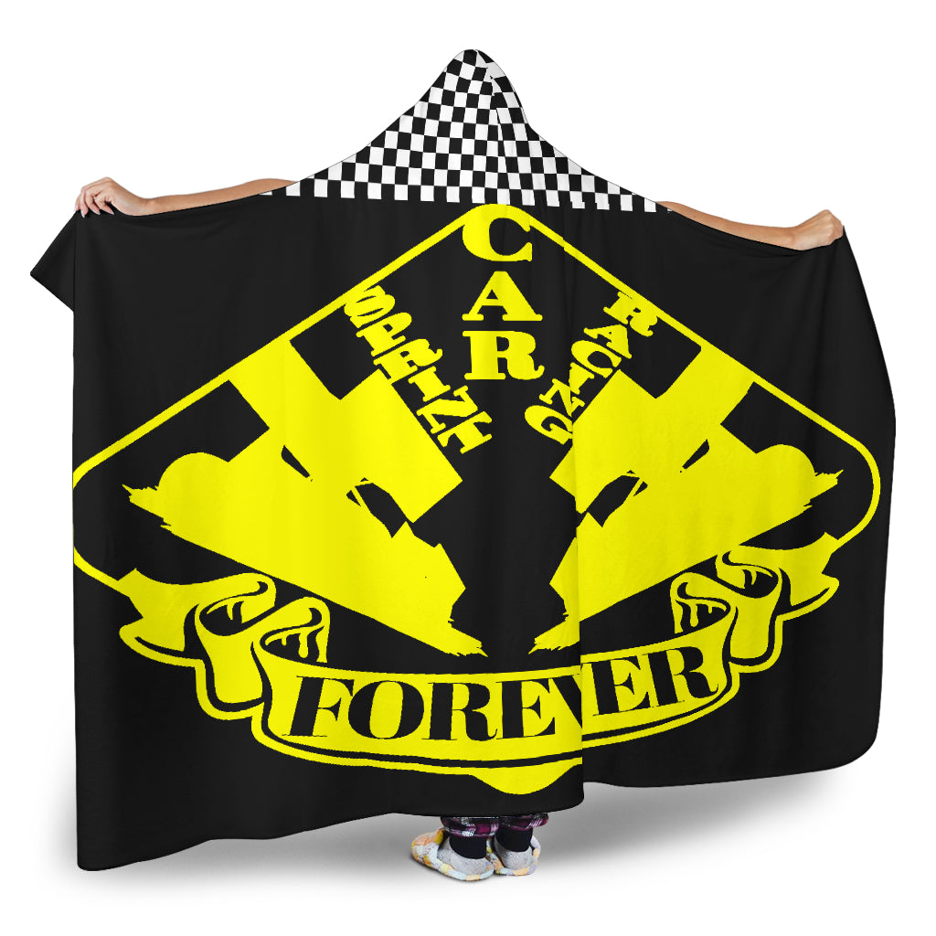 Sprint Car Racing Forever Hooded Blanket Yellow