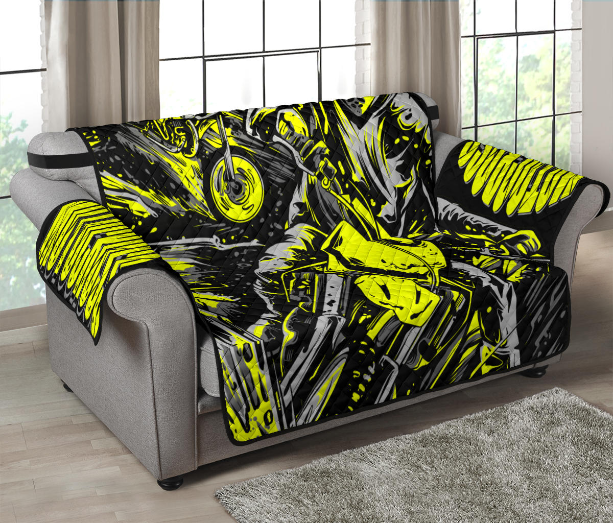 Motocross Loveseat Sofa Protector Yellow