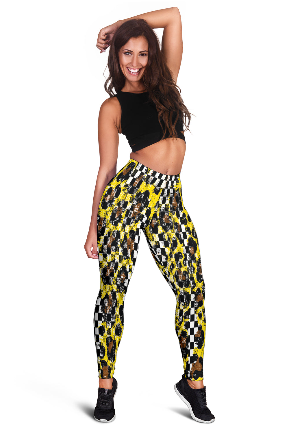 Racing Leopard Checkered Leggings