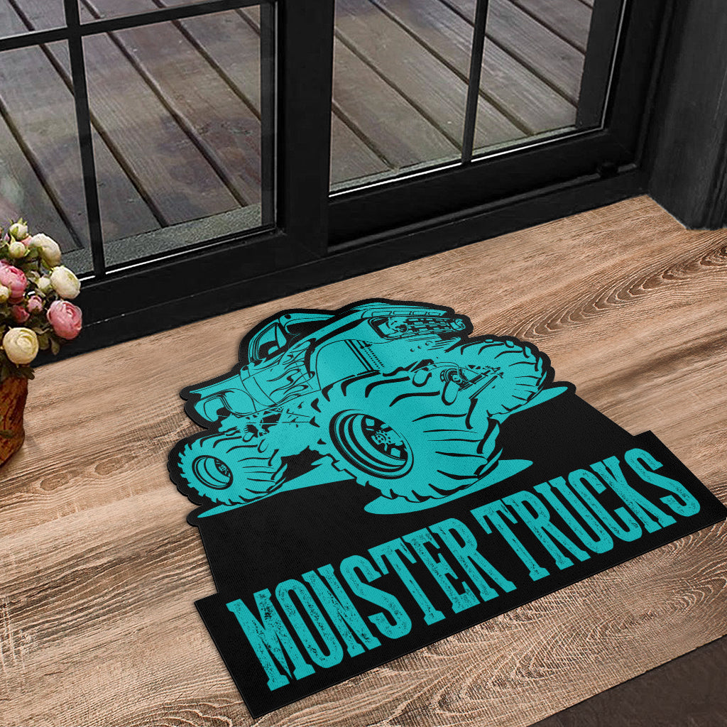 Custom Shaped Monster Trucks Door Mat